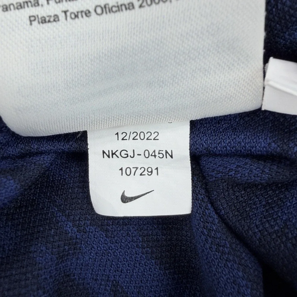 Nike Detroit Tigers Polo Mens XL Dri-FIT MLB Authentic Navy All Over Print